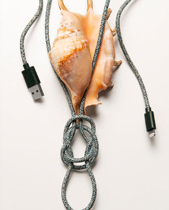 Green iPhone Lightning cable · 2 meter · Made of recycled fishing nets-1