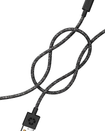 Black iPhone Lightning cable · 2 meter · Made of recycled fishing nets-1