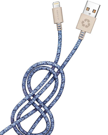 Bleu iPhone Lightning cable · 2 meter · Made of recycled fishing nets-1