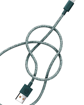 Green iPhone Lightning cable · 2 meter · Made of recycled fishing nets-2